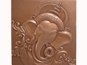 A beautifully hand-carved wooden painting of Lord Ganesha, radiating spiritual grace and artistic excellence.